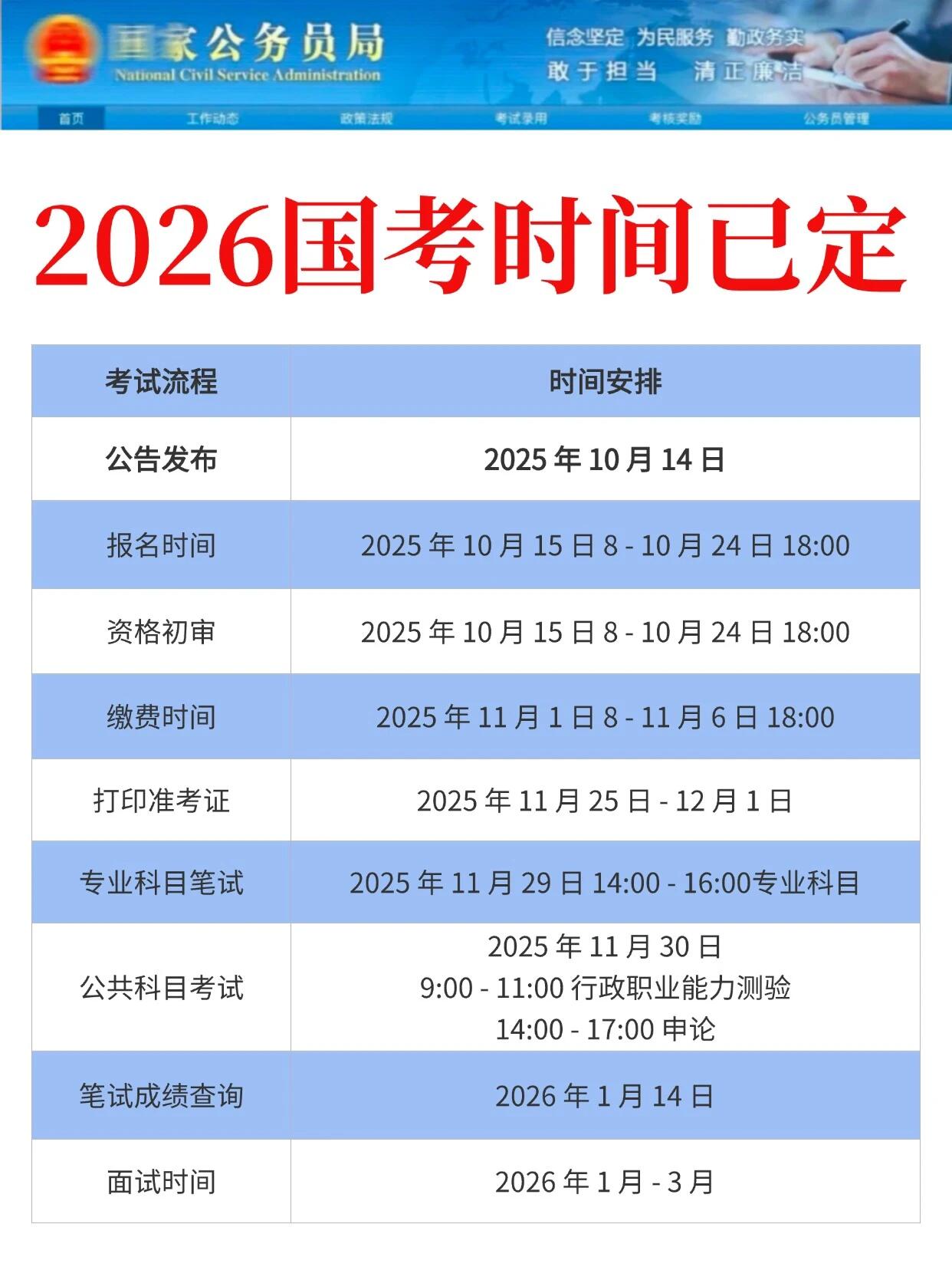 山东省公务员国考时间