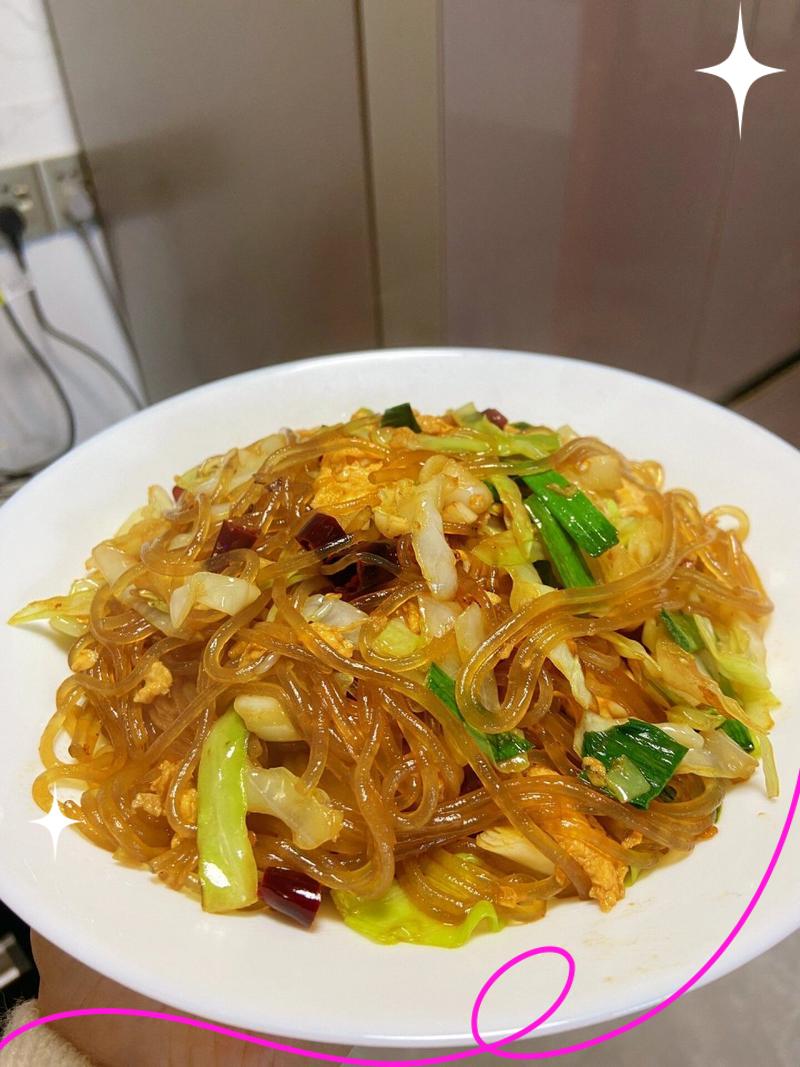 圆白菜炒粉条怎么炒